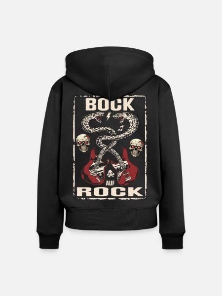 Bock auf Rock - Frauen Premium Bio Zip Hoodie - Schwarz
