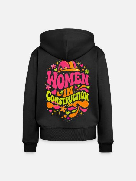 Frauen im Bau Handwerkerinnen Power - Frauen Premium Bio Zip Hoodie - Schwarz