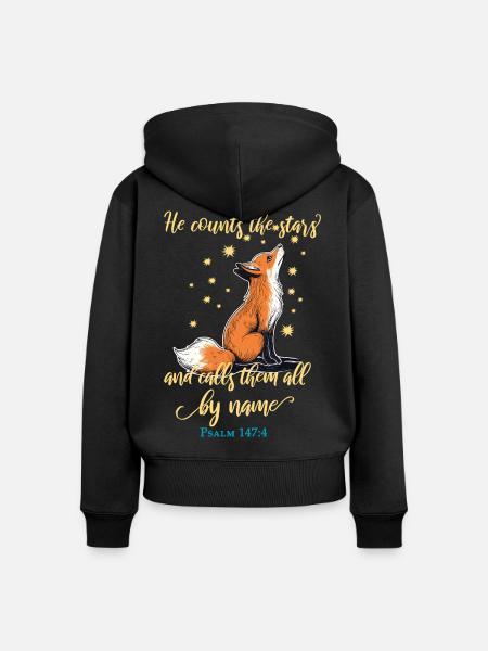 Fuchs Christliches Zitat - Frauen Premium Bio Zip Hoodie - Schwarz
