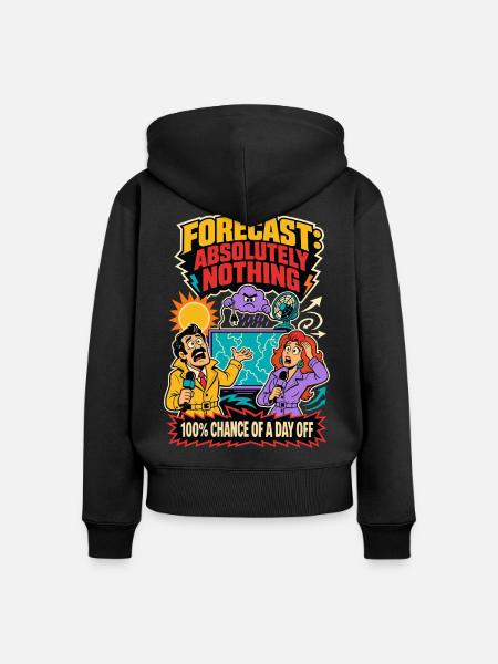 Wettervorhersage: Absolut gar nichts - Frauen Premium Bio Zip Hoodie - Schwarz