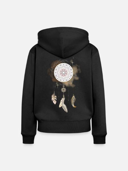 Traumfänger - Frauen Premium Bio Zip Hoodie - Schwarz
