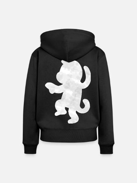 Affe Silhouette - Frauen Premium Bio Zip Hoodie - Schwarz