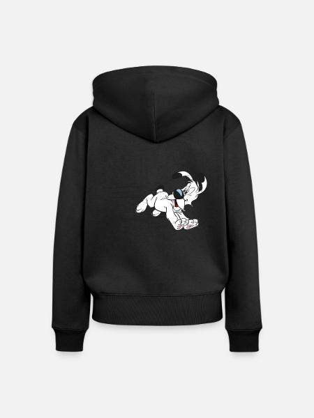 Asterix - Idéfix - Sweat à capuche zippé Premium bio Femme - noir