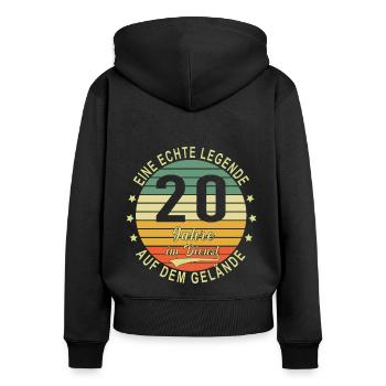 20 Jähriges Dienstjubiläum Arbeitsjubiläum - Frauen Premium Bio Zip Hoodie - Schwarz - Hinten - Julia (174cm)