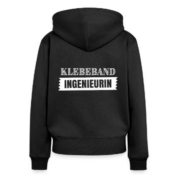 Klebeband duct tape ducttape alles kleben flicken - Frauen Premium Bio Zip Hoodie - Schwarz - Hinten - Julia (174cm)