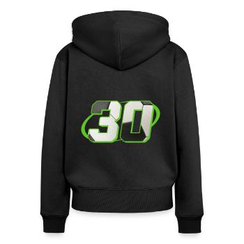 30 Geburtstag Fußball 30 Jahre Fußballspieler - Frauen Premium Bio Zip Hoodie - Schwarz - Hinten - Julia (174cm)
