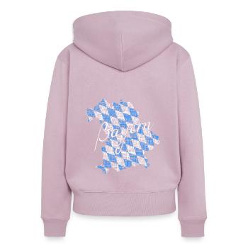 Bayern - Frauen Premium Bio Zip Hoodie - Altrosa - Hinten - Julia (174cm)