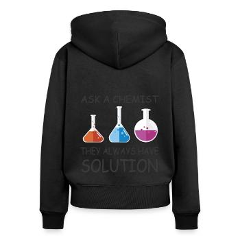 Chemie Lehrer Wissenschaftler Chemieker - Frauen Premium Bio Zip Hoodie - Schwarz - Hinten - Julia (174cm)