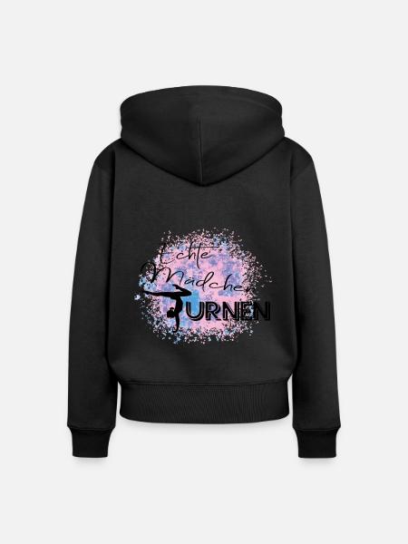 Echte Mädchen Turnen - Frauen Premium Bio Zip Hoodie - 