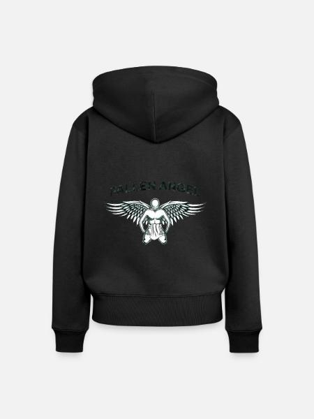 Gefallener Engel - Frauen Premium Bio Zip Hoodie - Schwarz