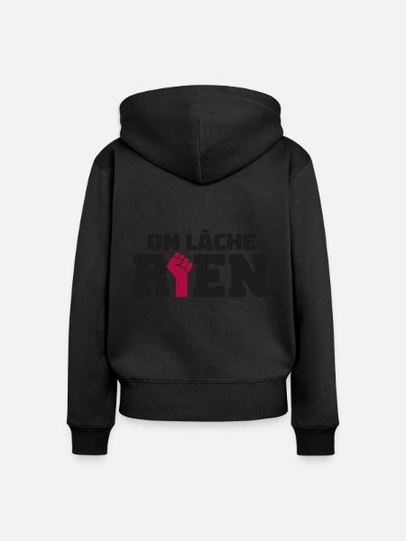 Wir lassen nichts los - Frauen Premium Bio Zip Hoodie - Schwarz