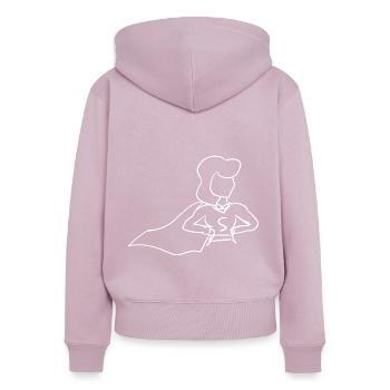 Héroïne d’anime - Sweat à capuche zippé Premium bio Femme - rose poudré - Dos - Julia (174cm)