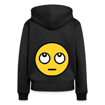 Emoji Eye Roll Sketch Color - Women's Premium Organic Zip Hoodie - black - Back - Julia (174cm)