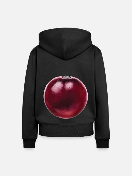 Pflaume Frucht Geschenk - Frauen Premium Bio Zip Hoodie - Schwarz