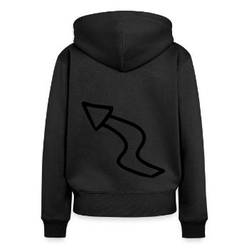Arrow drawing sketch black - Women's Premium Organic Zip Hoodie - black - Back - Julia (174cm)