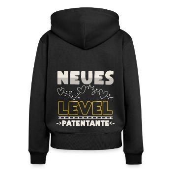 Neues Level Patentante Taufpatin - Frauen Premium Bio Zip Hoodie - Schwarz - Hinten - Julia (174cm)
