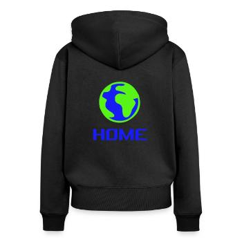 Earth planet home environmental protection future nature - Women's Premium Organic Zip Hoodie - black - Back - Julia (174cm)