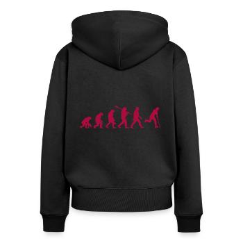 Evolution Hockey - Frauen Premium Bio Zip Hoodie - Schwarz - Hinten - Julia (174cm)