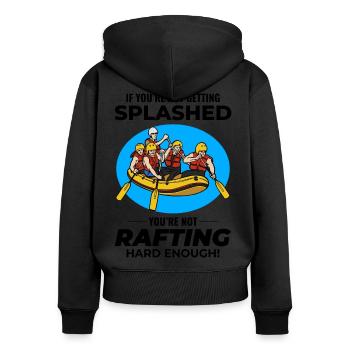 Rafting Team Floß Wildwasser Rafter Paddel Lustig - Frauen Premium Bio Zip Hoodie - Schwarz - Hinten - Julia (174cm)