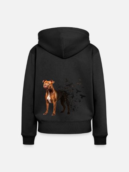 Pitbull - Frauen Premium Bio Zip Hoodie - Schwarz