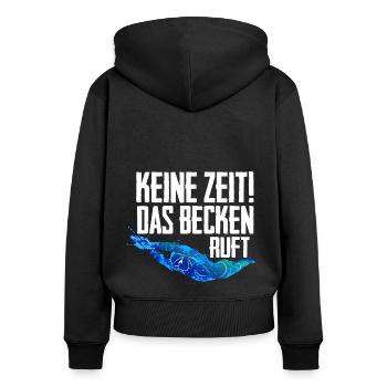 Keine Zeit das Becken ruft Schwimmen Schwimmer - Frauen Premium Bio Zip Hoodie - Schwarz - Hinten - Julia (174cm)