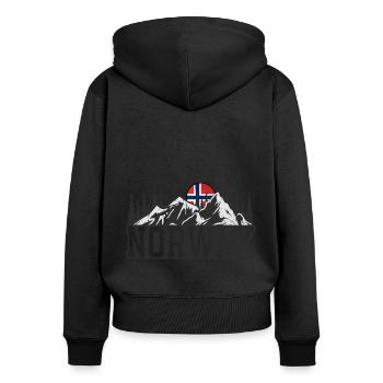 Norway - Women's Premium Organic Zip Hoodie - black - Back - Julia (174cm)