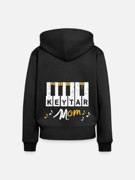 Keytar Keyboard Geschenk - Frauen Premium Bio Zip Hoodie - Schwarz