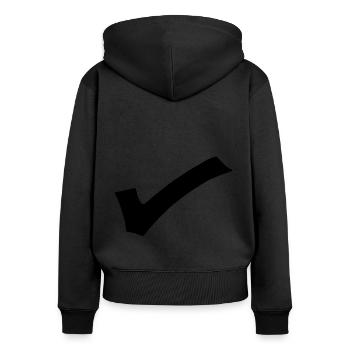 Crochet Emoji Esquisse Dessin Noir - Sweat à capuche zippé Premium bio Femme - noir - Dos - Julia (174cm)