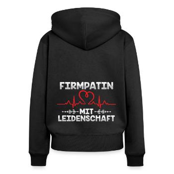 Firmpatin mit Leidenschaft Firmung - Frauen Premium Bio Zip Hoodie - Schwarz - Hinten - Julia (174cm)