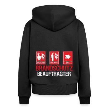 Brandschutz Brandschutzbeauftragter Beruf - Frauen Premium Bio Zip Hoodie - Schwarz - Hinten - Julia (174cm)