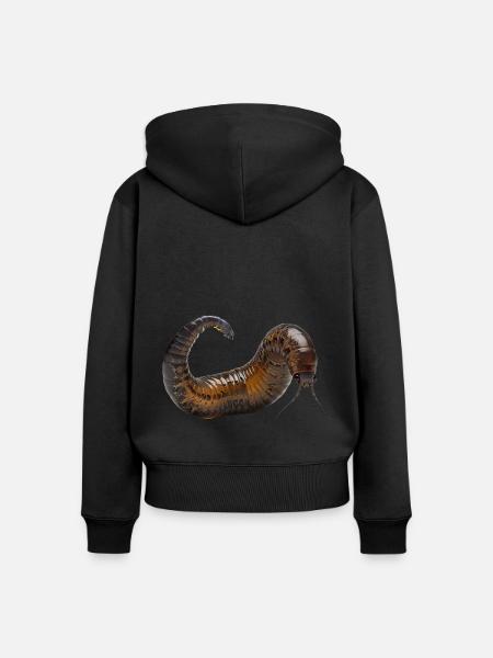 Wurm - Frauen Premium Bio Zip Hoodie - Schwarz