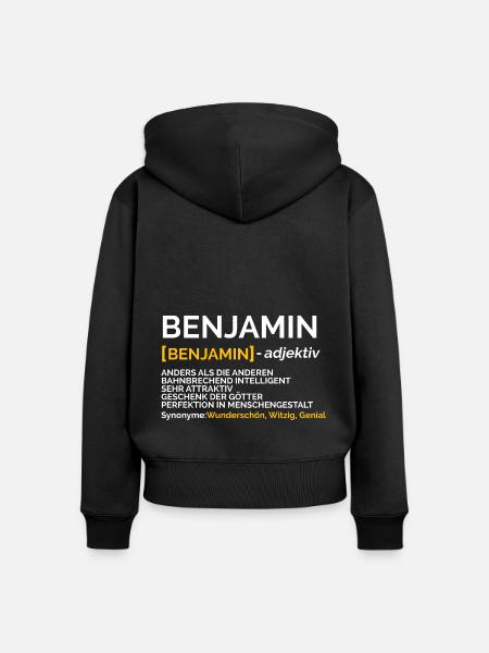 Benjamin - Frauen Premium Bio Zip Hoodie - Schwarz