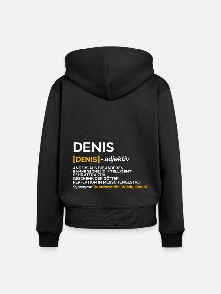Denis - Frauen Premium Bio Zip Hoodie - Schwarz