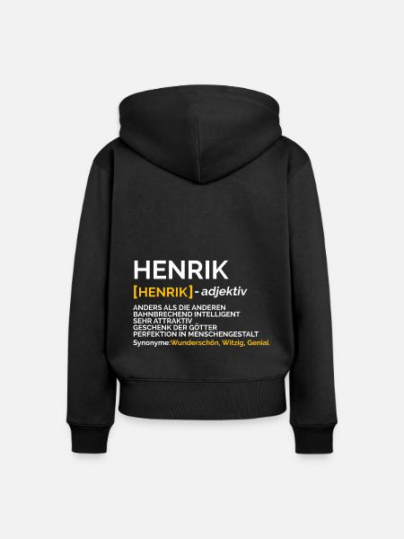 Henrik - Frauen Premium Bio Zip Hoodie - Schwarz