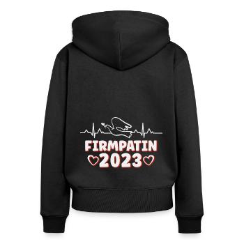 Firmpatin 2023 Herzschlag Firmung - Frauen Premium Bio Zip Hoodie - Schwarz - Hinten - Julia (174cm)