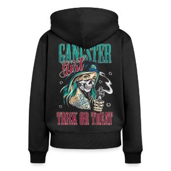 Gangster Girl - Women's Premium Organic Zip Hoodie - black - Back - Julia (174cm)