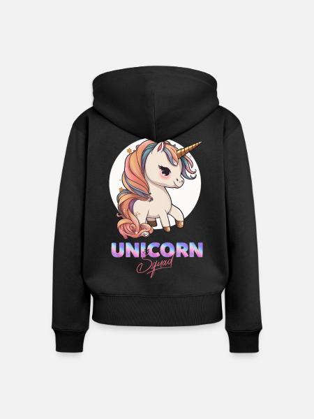 Einhorn-Trupp - Frauen Premium Bio Zip Hoodie - Schwarz