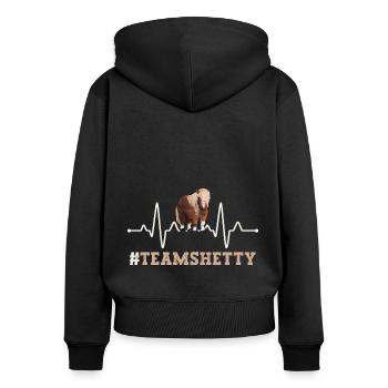 Team Shetty Herzschlag Shetland Pony reiten - Frauen Premium Bio Zip Hoodie - Schwarz - Hinten - Julia (174cm)