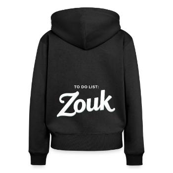 Cadeau de danse Zouk - Sweat à capuche zippé Premium bio Femme - noir - Dos - Julia (174cm)