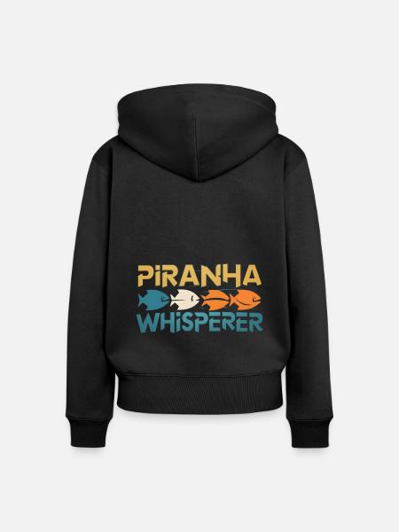 Piranha - Frauen Premium Bio Zip Hoodie - Schwarz
