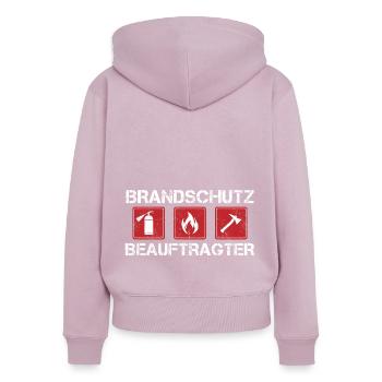 Brandschutzbeauftragter Brandschutz Beruf - Frauen Premium Bio Zip Hoodie - Altrosa - Hinten - Julia (174cm)