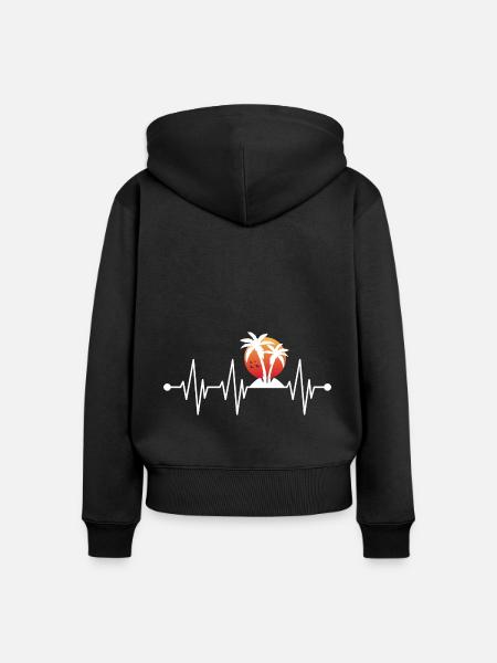Ocean Wave Geschenkidee Strand - Frauen Premium Bio Zip Hoodie - Schwarz