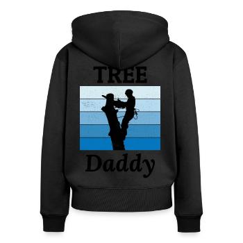 Arborist Papa Baum Kletterer Arboriculture Blauer Himmel - Frauen Premium Bio Zip Hoodie - Schwarz - Hinten - Julia (174cm)