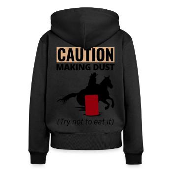 Barrel Racer Racing Reiten Reiten Rennen Rodeo - Frauen Premium Bio Zip Hoodie - Schwarz - Hinten - Julia (174cm)