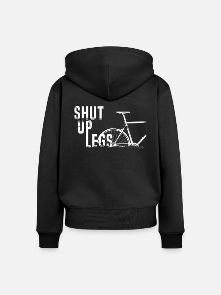 Rennrad Shut Up Legs - Frauen Premium Bio Zip Hoodie - Schwarz