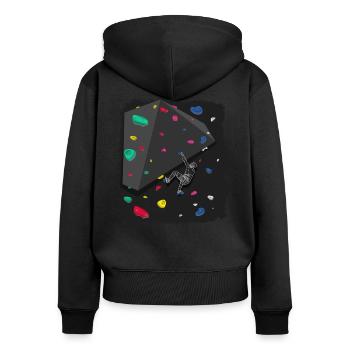 Climbing Boulder wall Rock climbers Bouldering - Women's Premium Organic Zip Hoodie - black - Back - Julia (174cm)