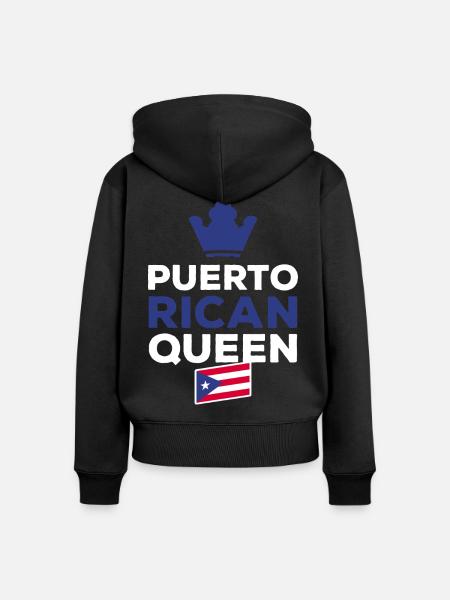 Puerto Rico - Frauen Premium Bio Zip Hoodie - Schwarz