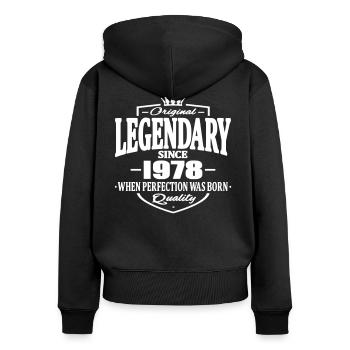 Legendary since 1978 - Women's Premium Organic Zip Hoodie - black - Back - Julia (174cm)