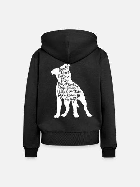 Pitbull Seele - Frauen Premium Bio Zip Hoodie - Schwarz