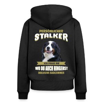 Berner Sennenhund Hund - Berner Sennenhund - Frauen Premium Bio Zip Hoodie - Schwarz - Hinten - Julia (174cm)